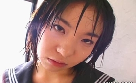 Youthful Japanese gives her 1st oral-job