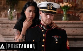 PURE TABOO Lonely Widow Dana Vespoli Wants Stepson To Wear Gone man Military Uniform &amp; Fuck Her